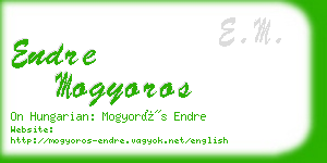 endre mogyoros business card